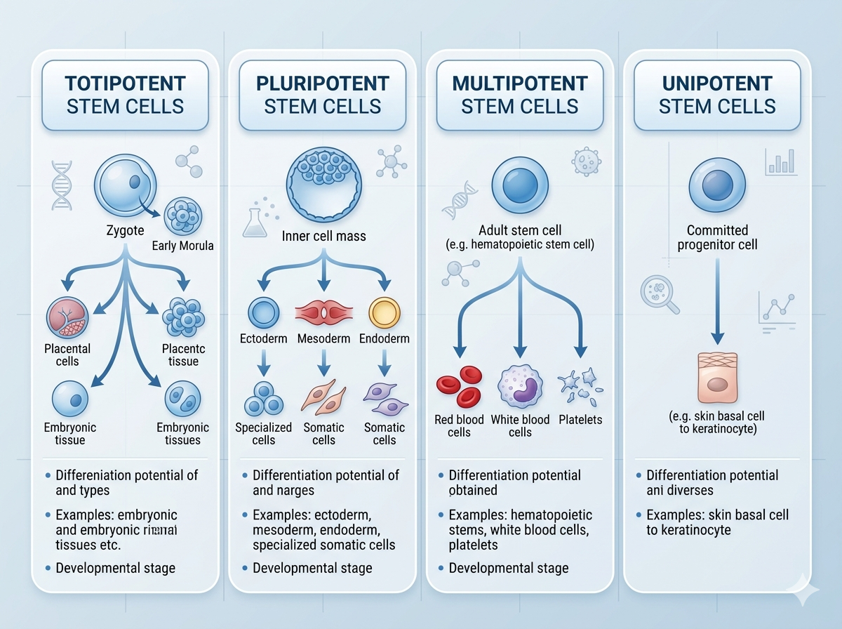 ภาพแสดงแนวคิดสเต็มเซลล์และการพัฒนาไปเป็นเซลล์ชนิดต่าง ๆ ในร่างกายอย่างเป็นระบบ